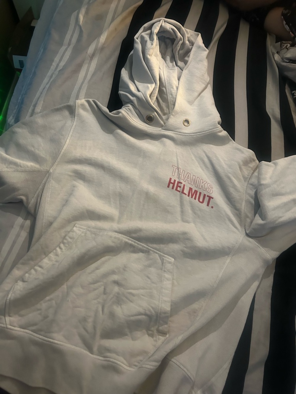 white Thanks Helmut hoodie